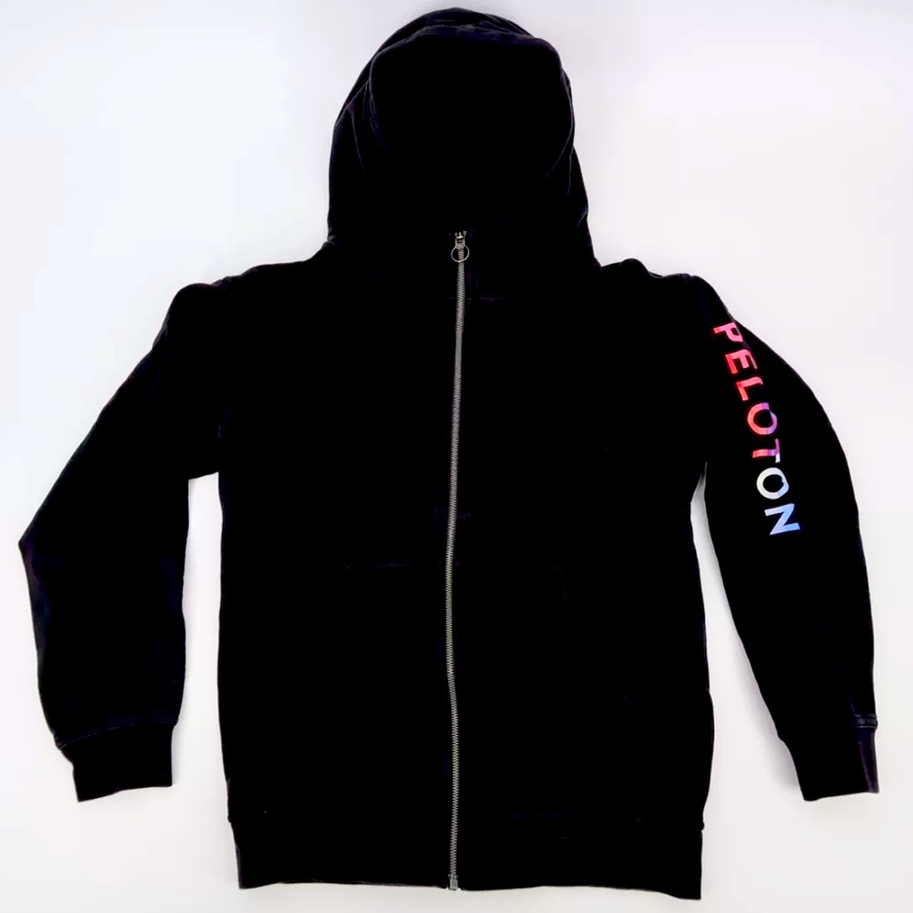 Lululemon Peloton All Yours Full Zip Hoodie Black Terry Sweatshirt Women Size 10